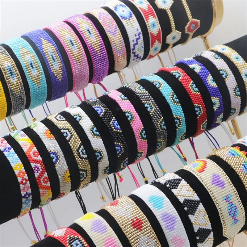 Pulsera Miyuki Tejida a Mano Estilo Bohemio