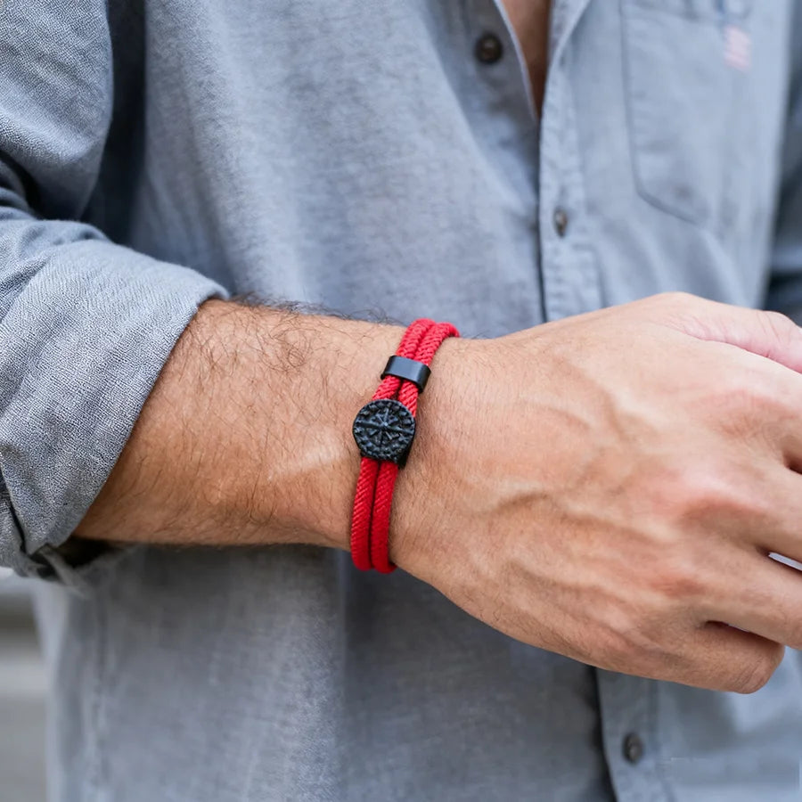 Pulsera Brújula Estilo Marino Hombre
