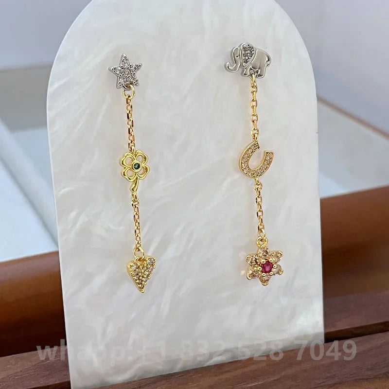 Aretes Tipo Botón con Zirconia para Mujer