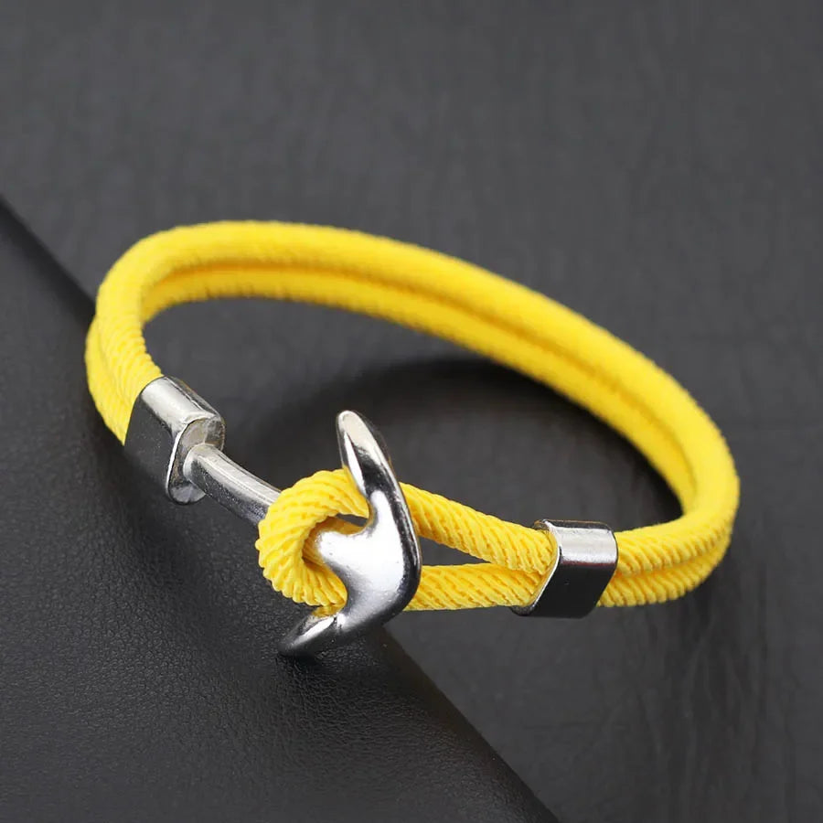 Pulsera de Ancla con Cordón para Hombre