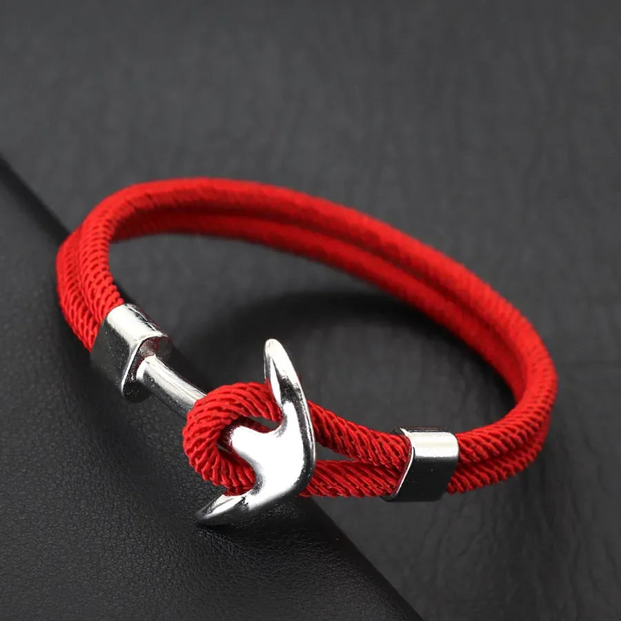 Pulsera de Ancla con Cordón para Hombre