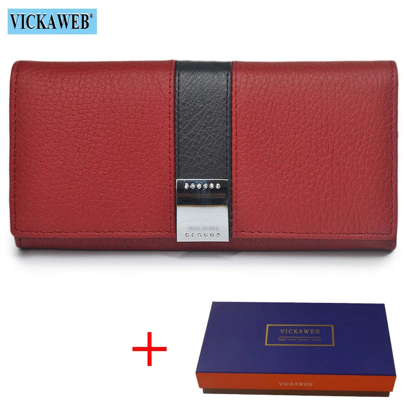 Cartera Larga de Cuero Vacuno para Mujer