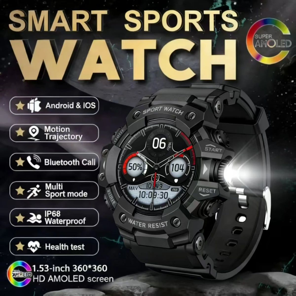 Reloj Inteligente Deportivo IP68