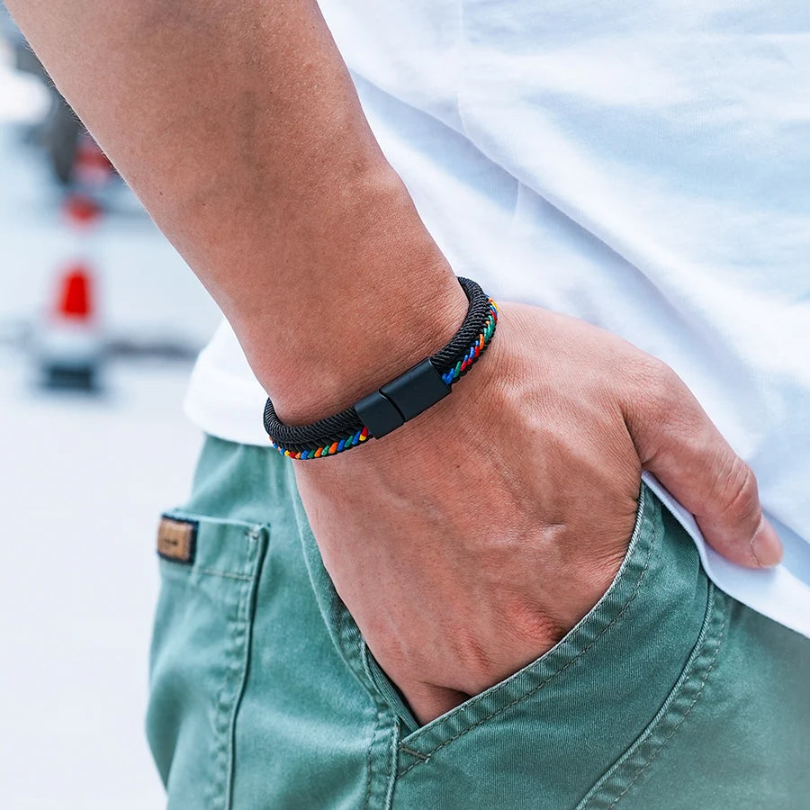 Pulsera Artesanal de Cuerda con Cierre de Seguridad
