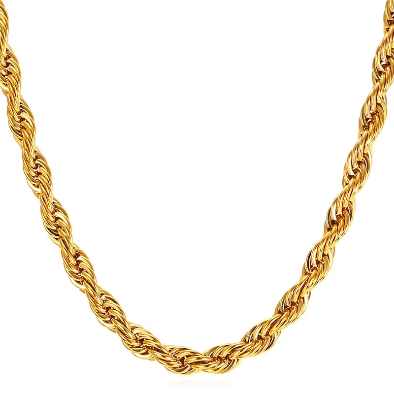 Collar de Cadena Trenzada de Acero Inoxidable 316L
