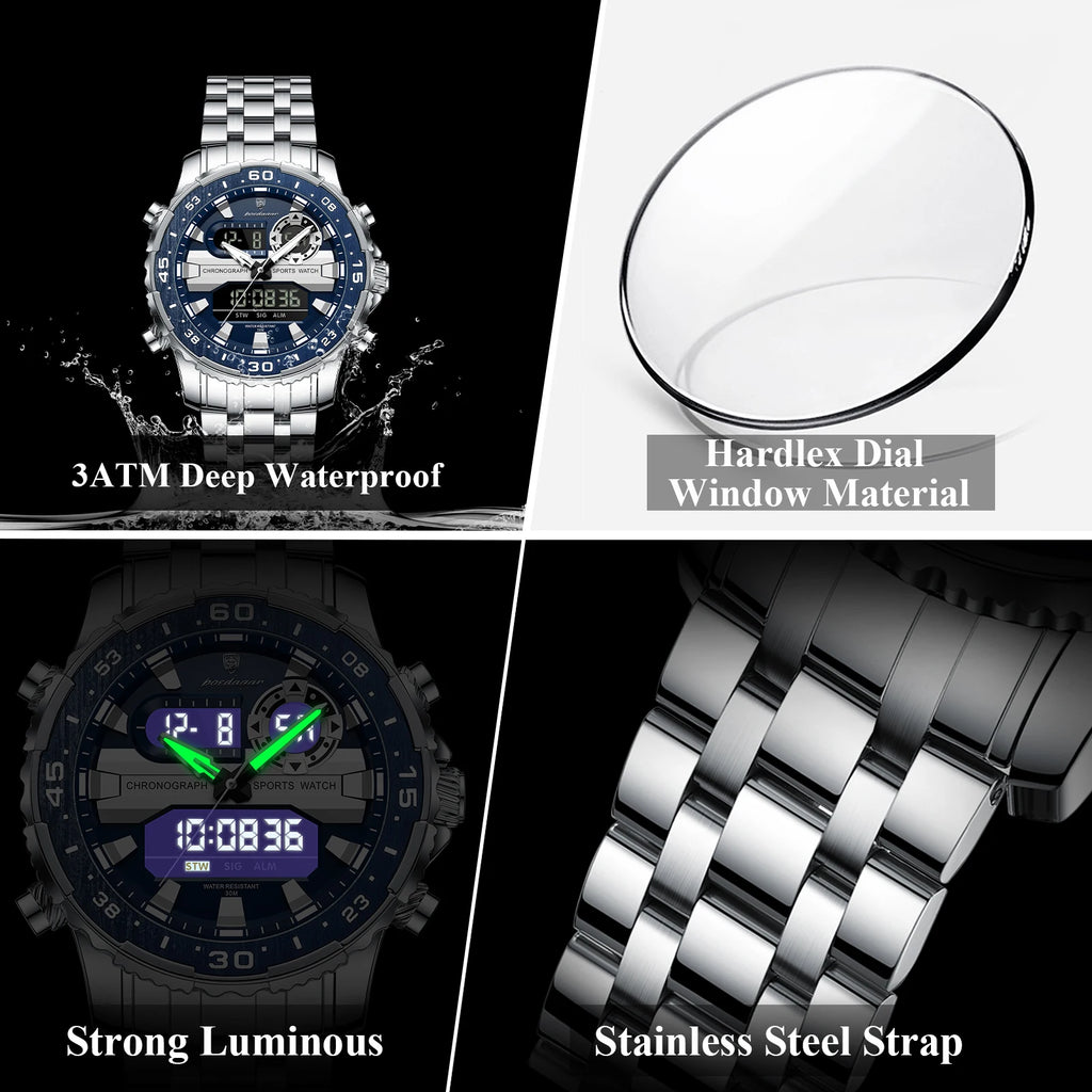 Reloj POEDAGAR E122 LED de Doble Hora