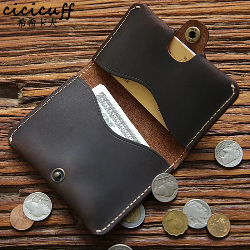 Cartera Minimalista de Cuero Crazy Horse para Hombre