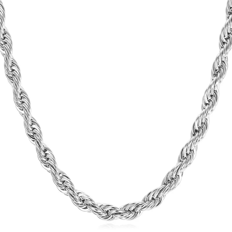 Collar de Cadena Trenzada de Acero Inoxidable 316L