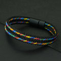 Pulsera Étnica de Cordón Doble para Hombre