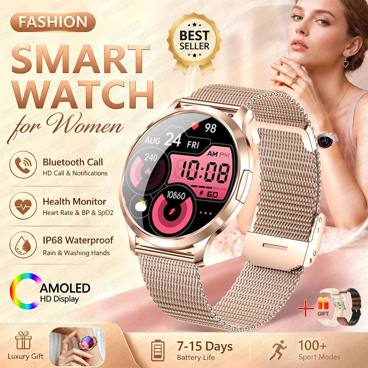 Reloj Inteligente V93 AMOLED Ultrafino