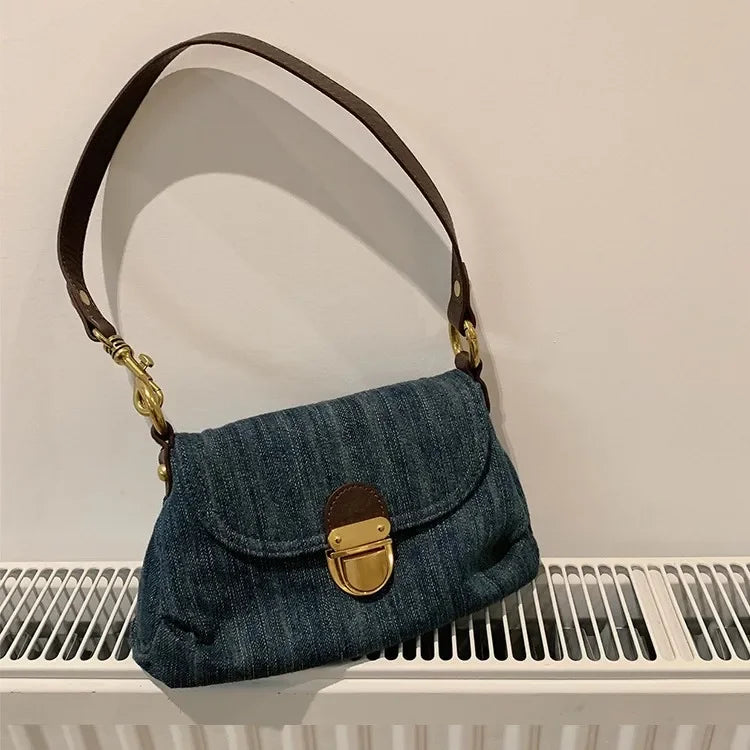 Bolsa de Hombro de Mezclilla Azul