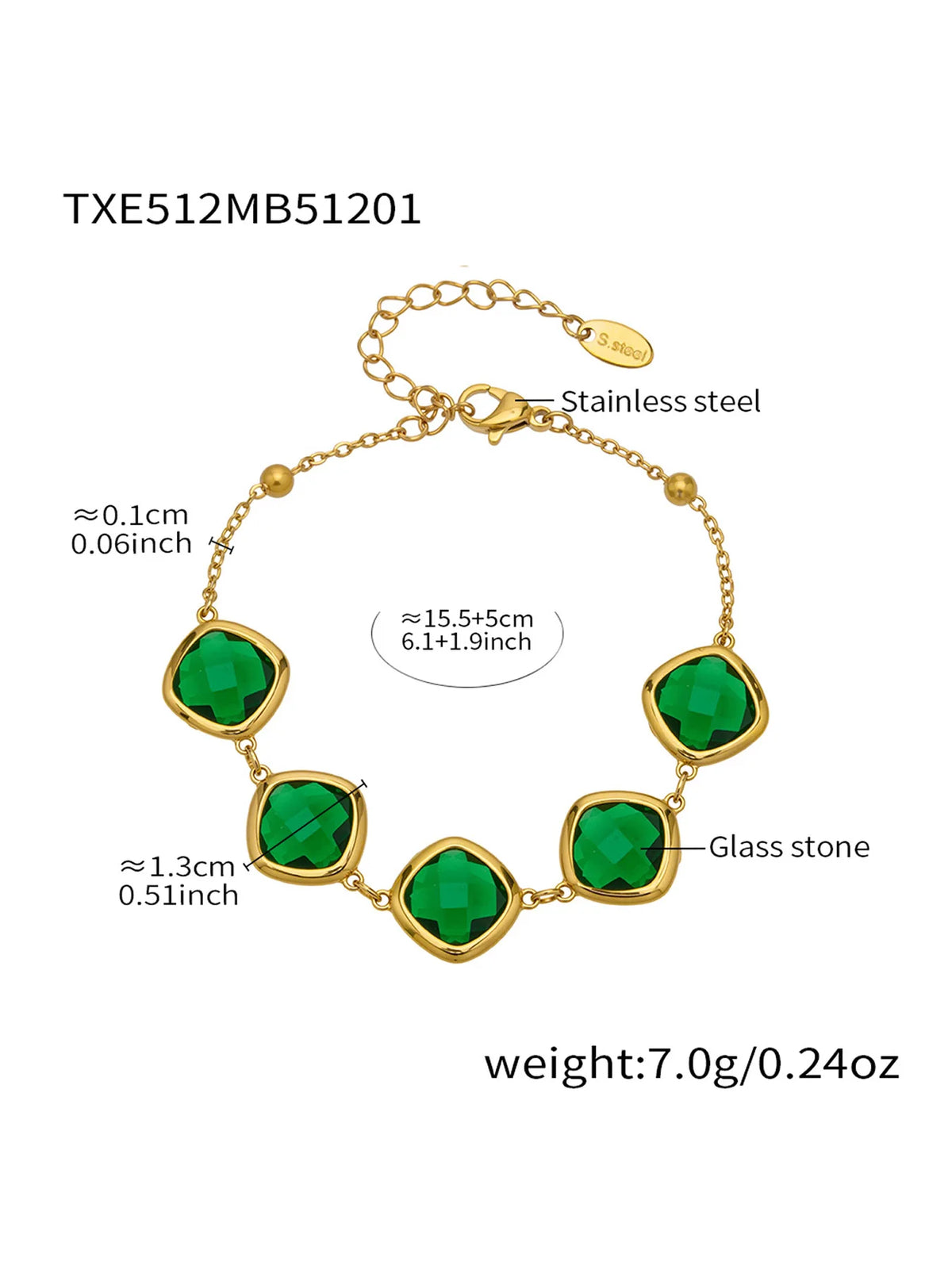 Conjunto de Joyería de Acero Inoxidable con Acabado Dorado