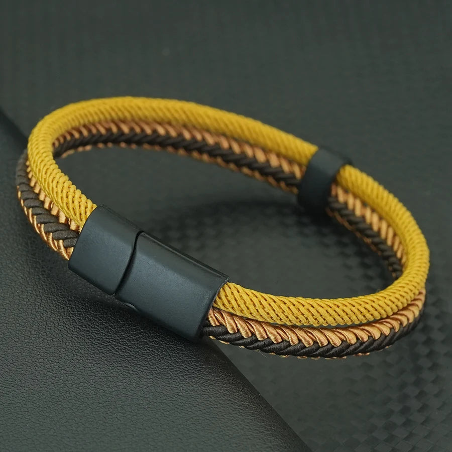 Pulsera Artesanal de Cuerda con Cierre de Seguridad