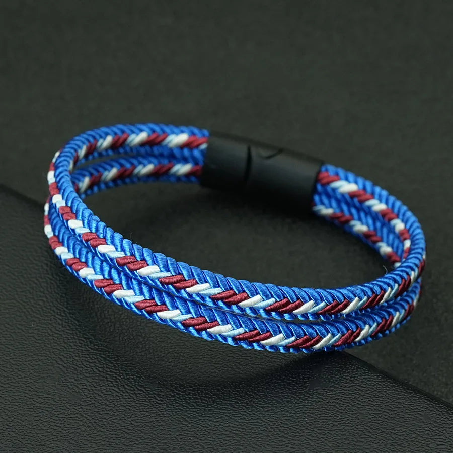 Pulsera Étnica de Cordón Doble para Hombre