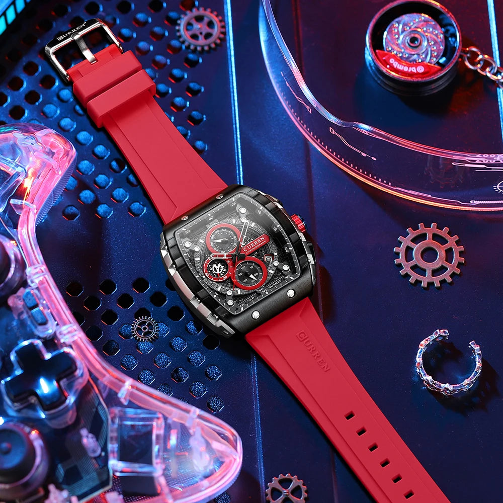 Reloj CURREN 8442 Cronógrafo con Correa de Silicona