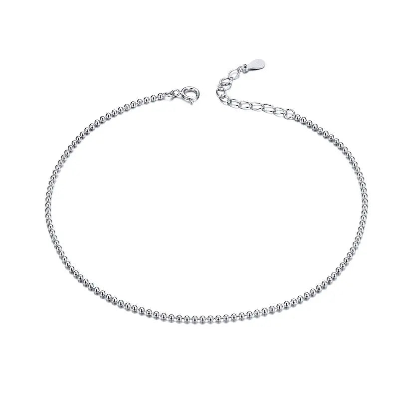 Tobillera de Bolitas en Plata 925