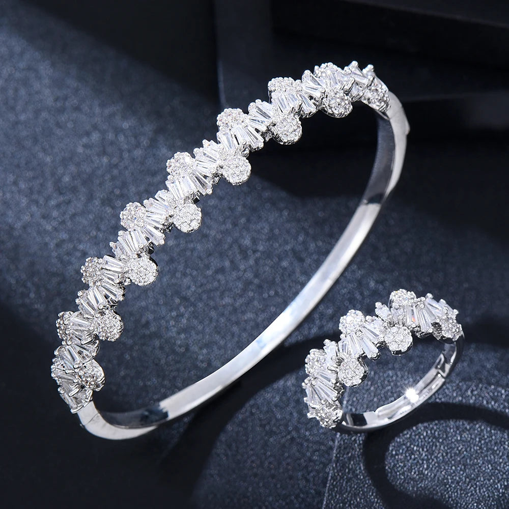 Conjunto GODKI de Pulsera y Anillo con Zirconia