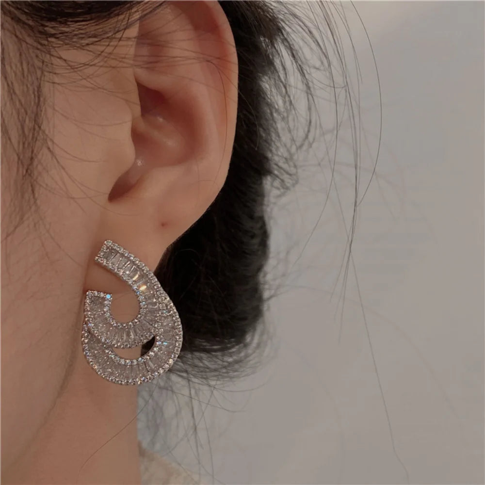 Aretes Tipo Botón con Zirconia Cúbica