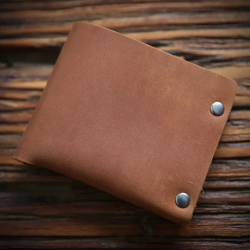 Cartera Delgada de Cuero Crazy Horse