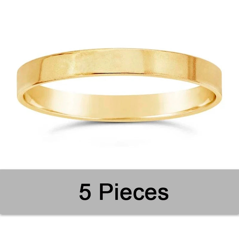 Anillo Plano Minimalista con Oro Laminado