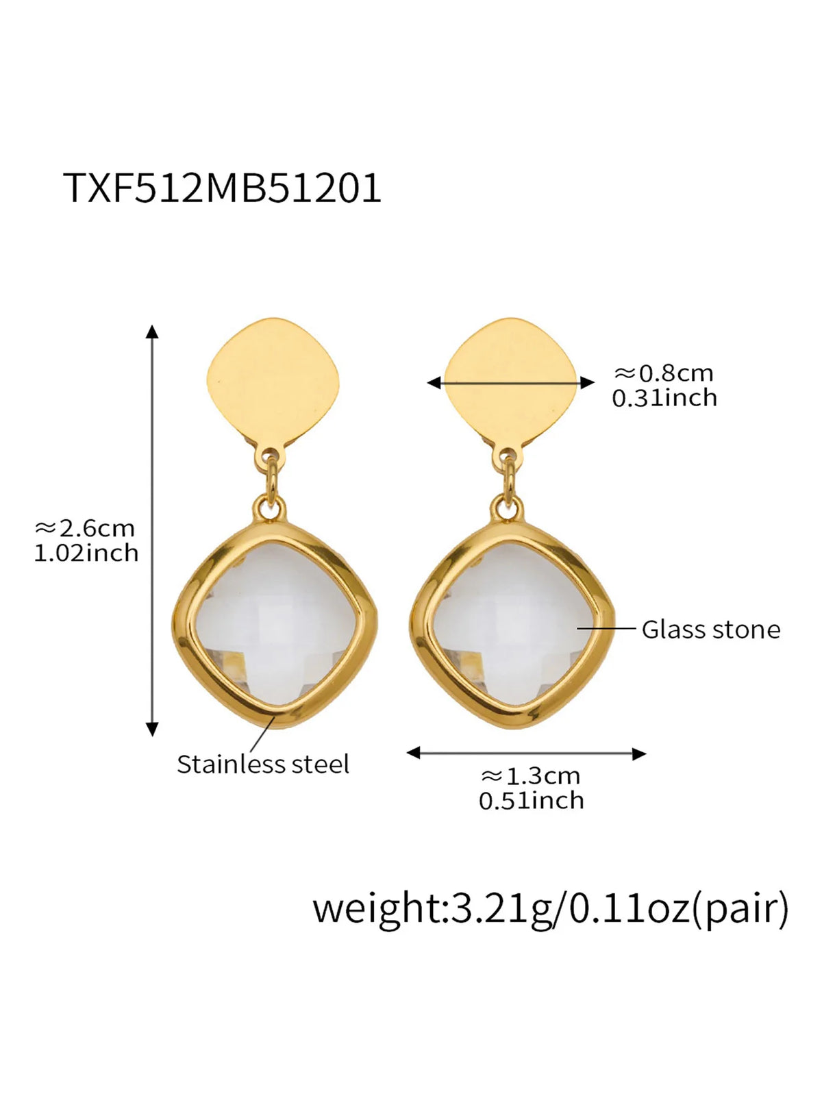 Conjunto de Joyería de Acero Inoxidable con Acabado Dorado