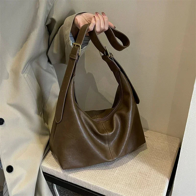 Bolsa de Hombro de PU con Cremallera