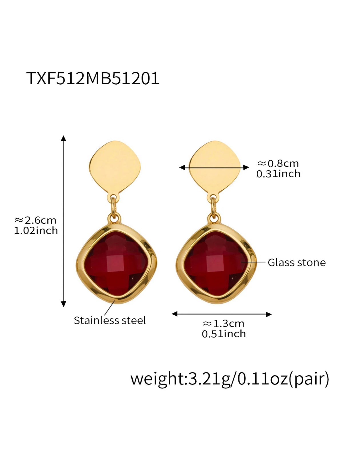 Conjunto de Joyería de Acero Inoxidable con Acabado Dorado