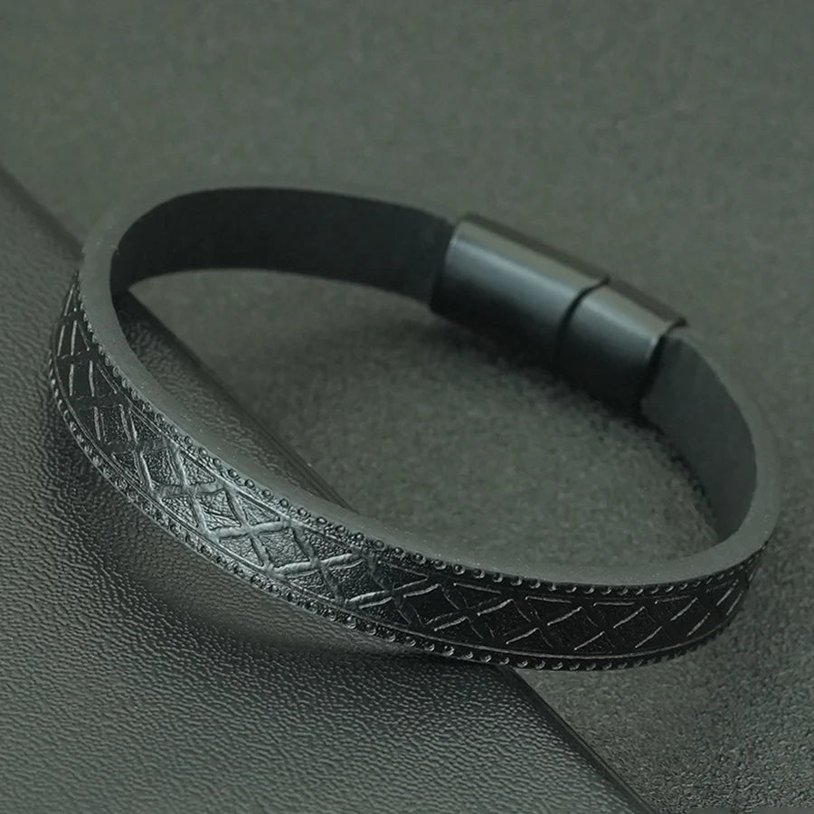 Pulsera de Cuero con Cierre Magnético Estilo Punk