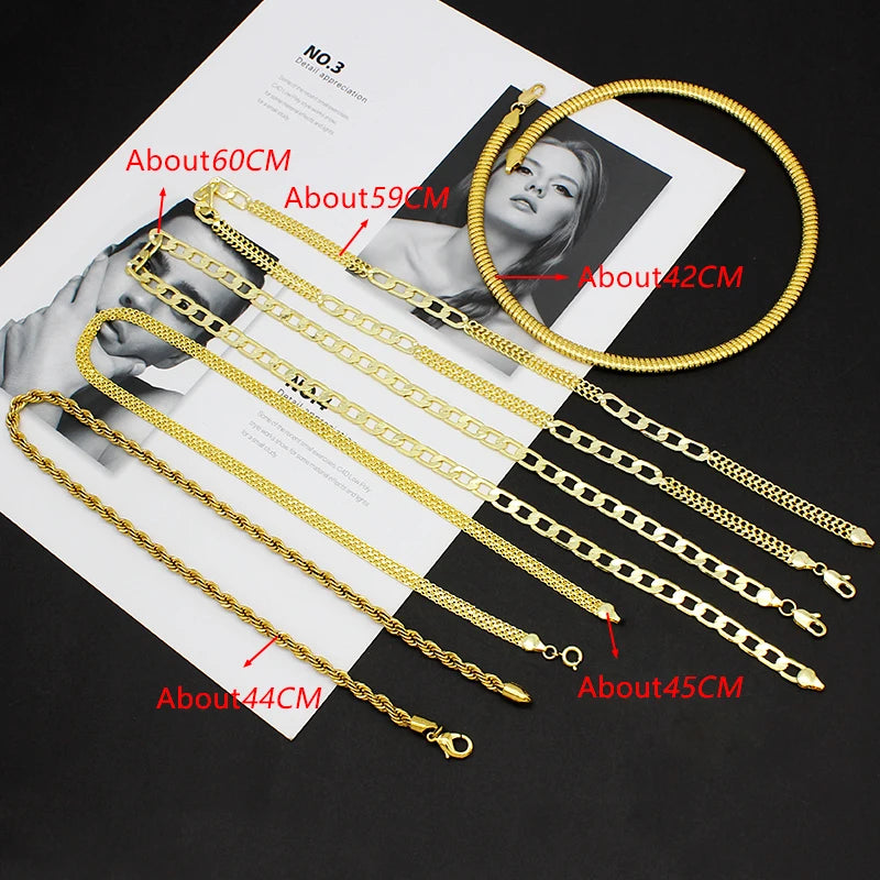 Conjunto de Joyería Dorada Chapada en Oro 24K