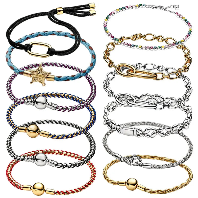 Pulsera de Dijes en Plata 925 con Zirconia