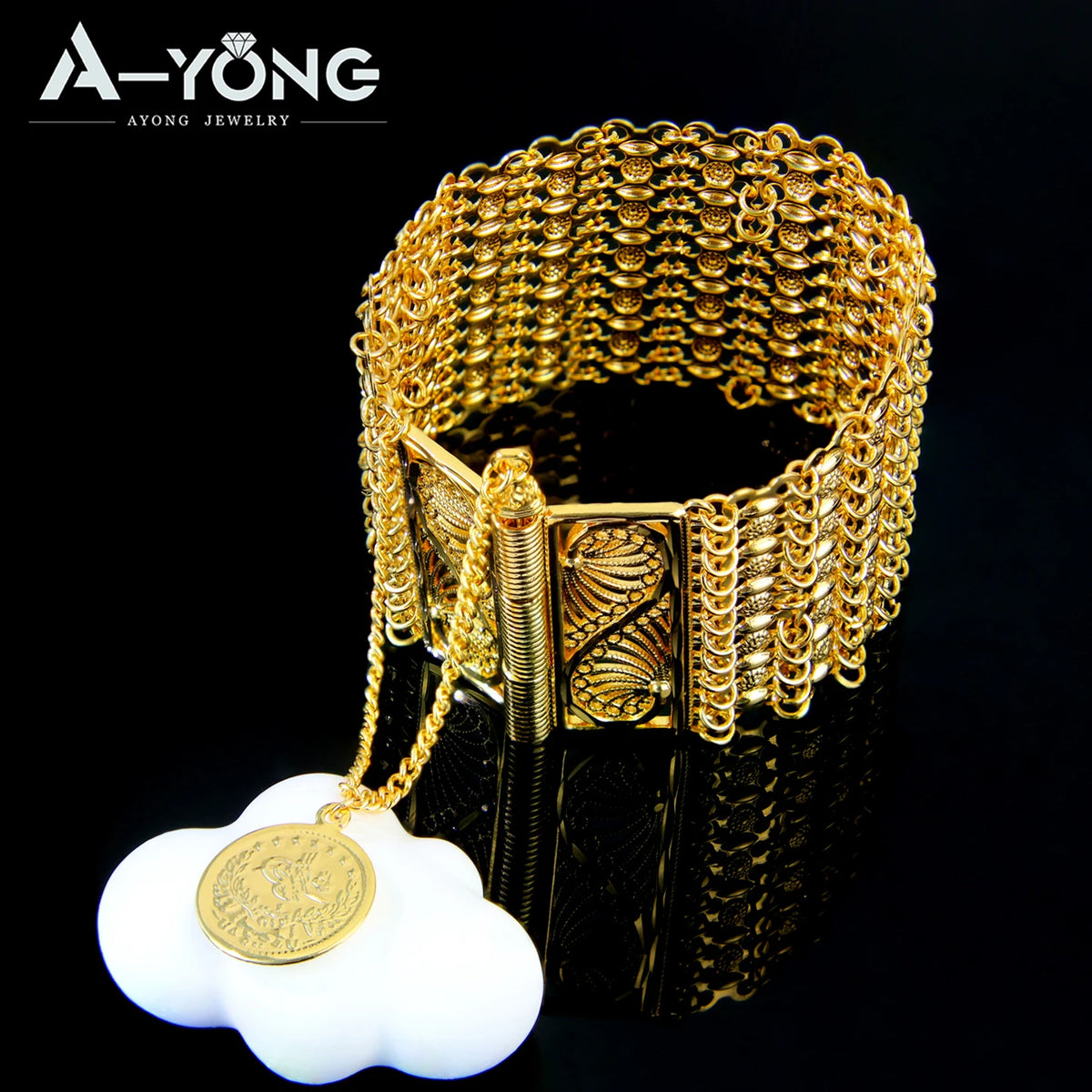 Pulsera Nupcial Dorada Estilo Árabe