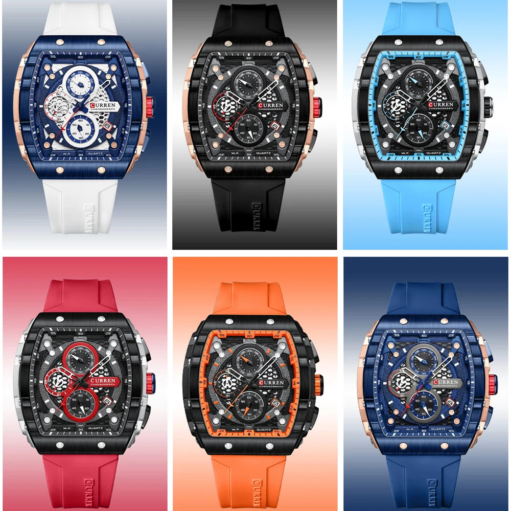 Reloj CURREN 8442 Cronógrafo con Correa de Silicona