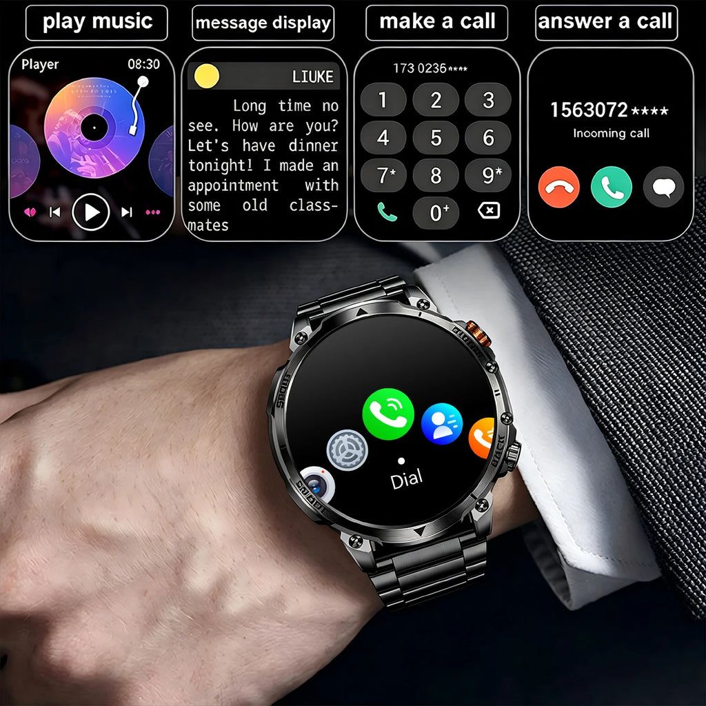 Reloj Inteligente Militar AMOLED con Llamadas Bluetooth