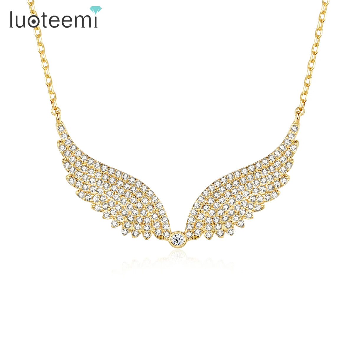 Collar de Alas de Ángel con Zirconia Cúbica
