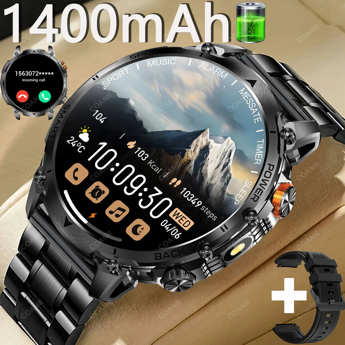 Reloj Inteligente Militar AMOLED con Llamadas Bluetooth