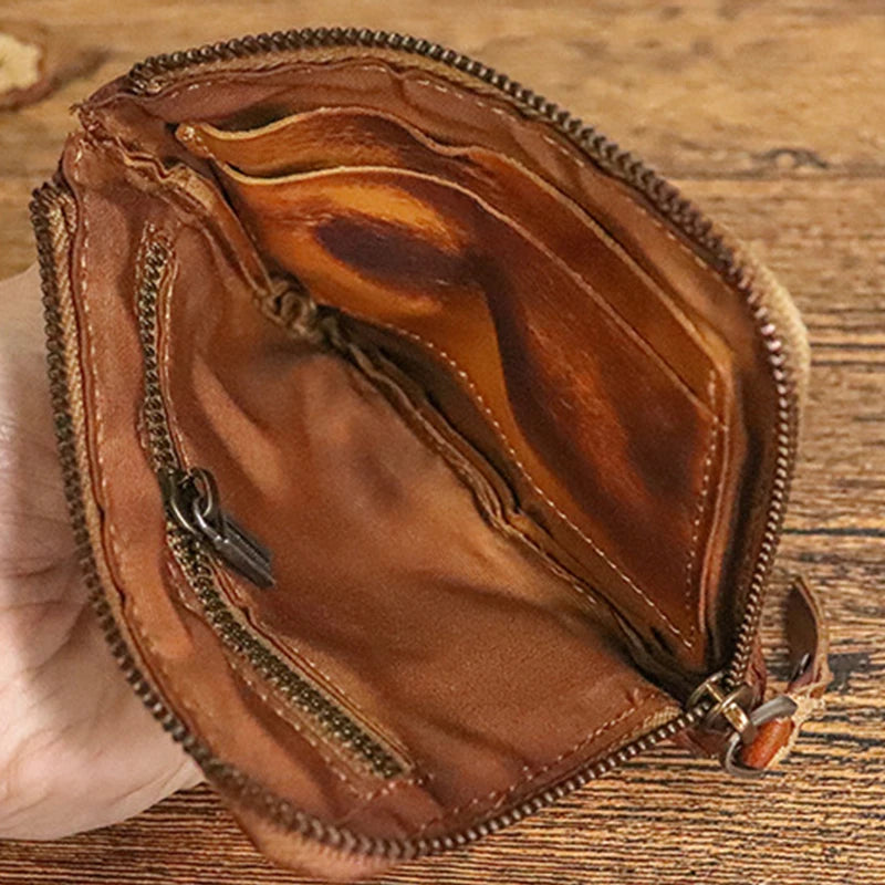 Monedero de Cuero Genuino Estilo Retro