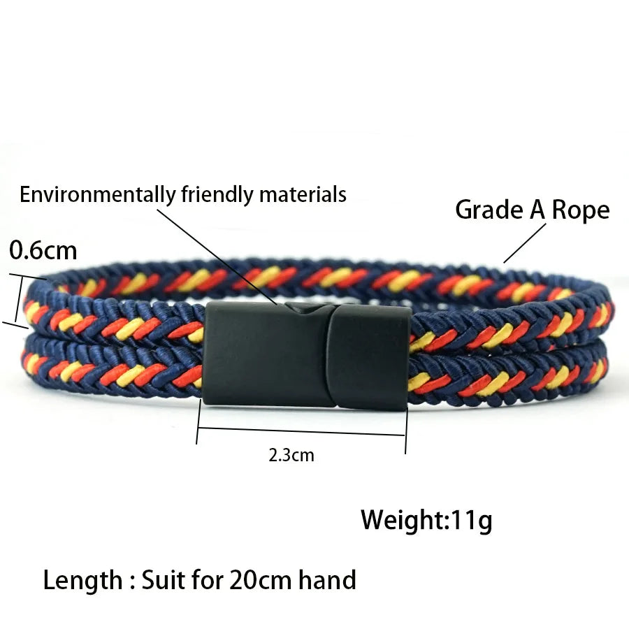 Pulsera Étnica de Cordón Doble para Hombre