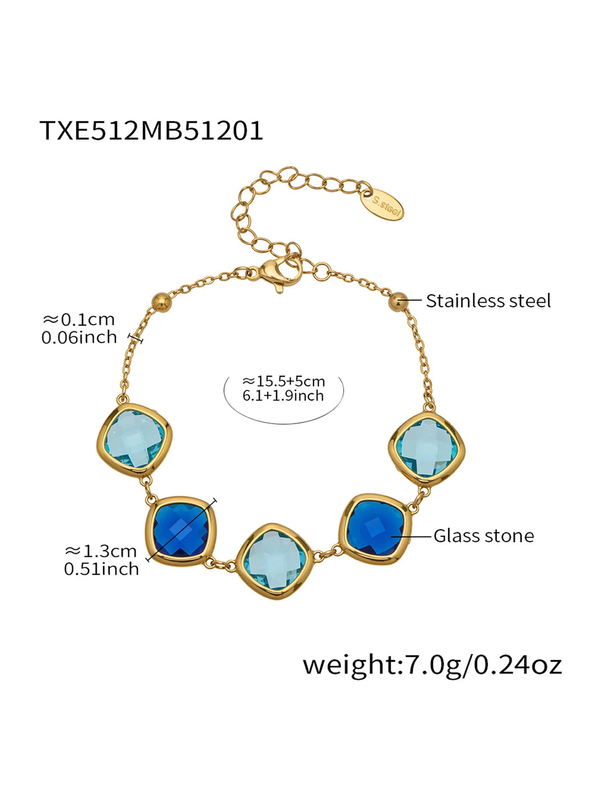 Conjunto de Joyería de Acero Inoxidable con Acabado Dorado