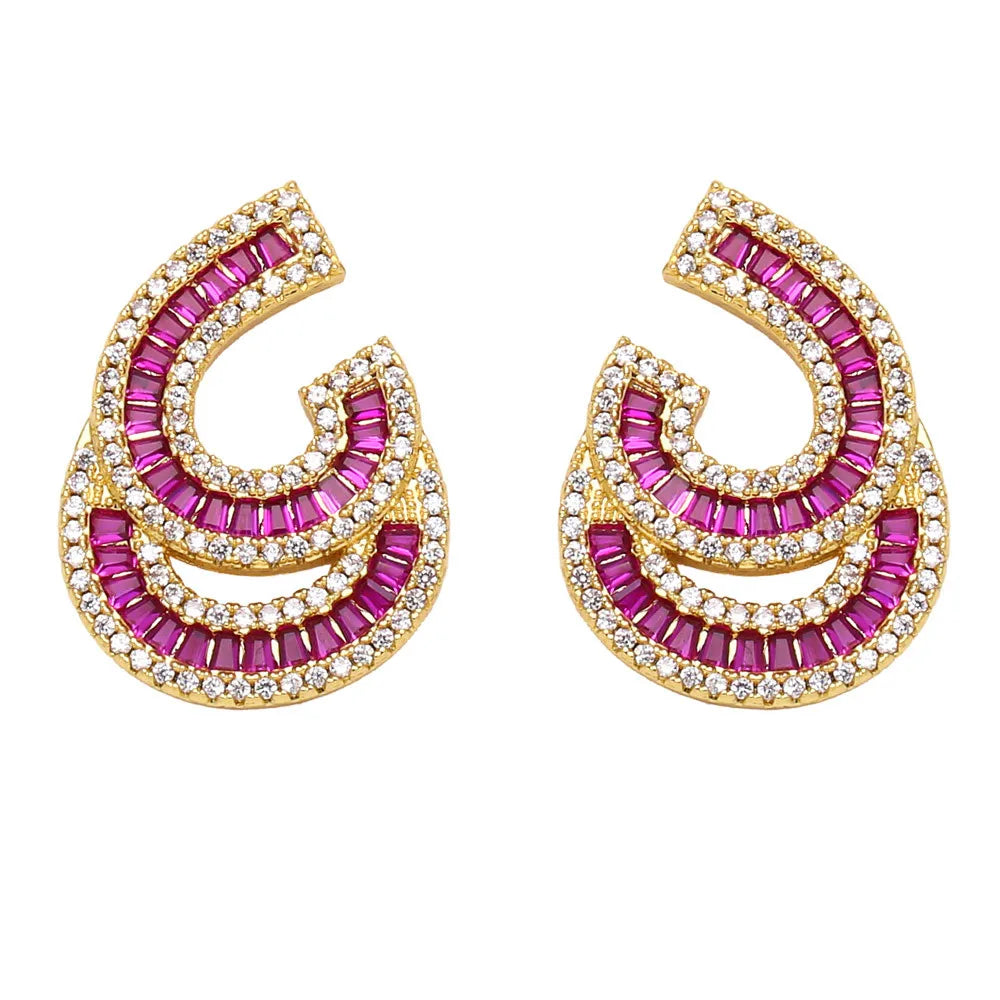 Aretes Tipo Botón con Zirconia Cúbica