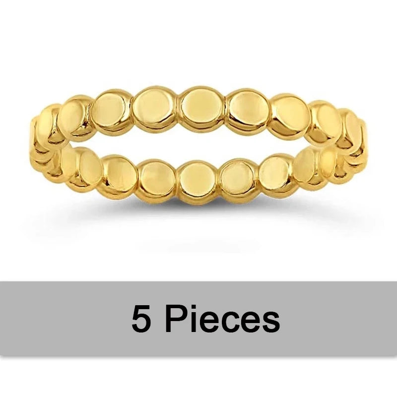 Anillo Dorado de Bolitas Minimalista