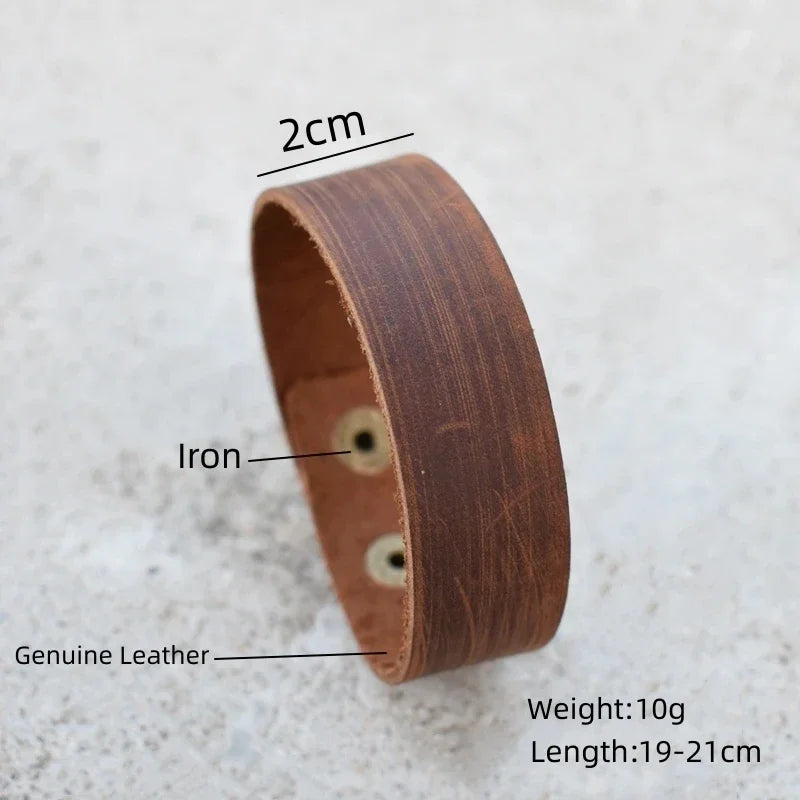 Pulsera de Cuero Liso con Dije