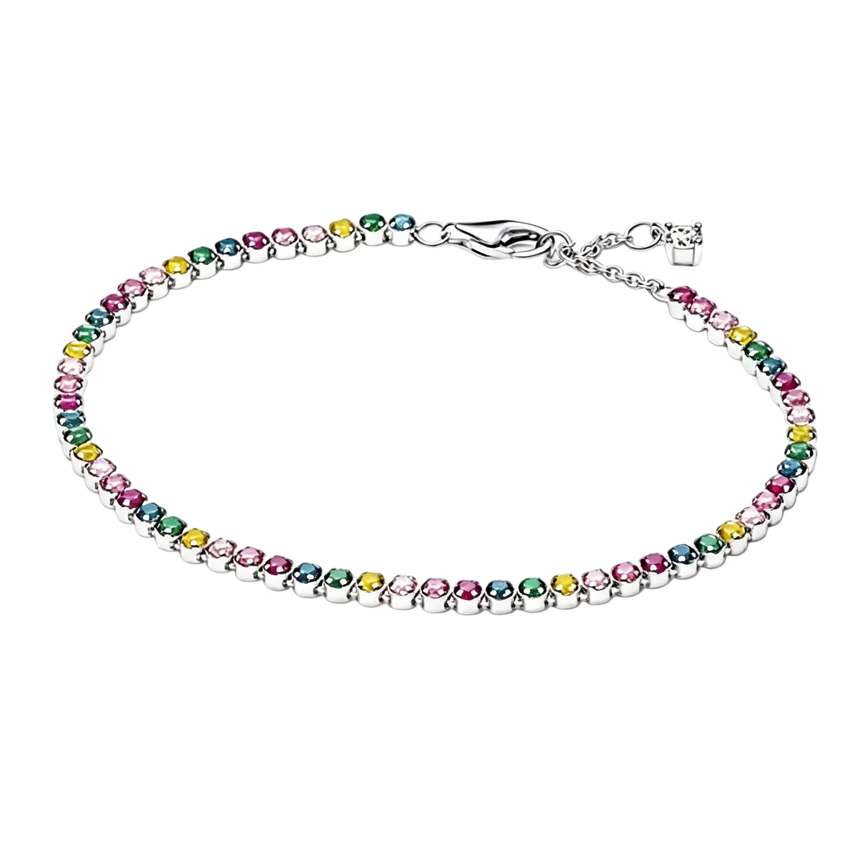 Pulsera de Dijes en Plata 925 con Zirconia
