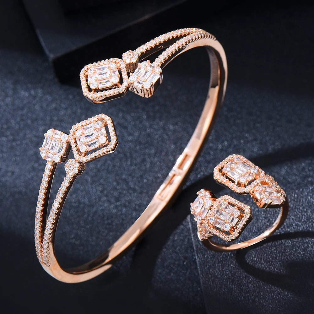 Conjunto GODKI de Pulsera y Anillo con Zirconia