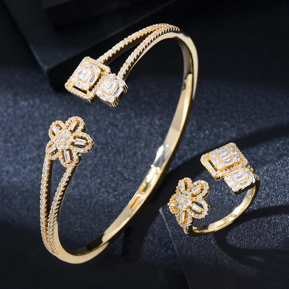 Conjunto GODKI de Pulsera y Anillo con Zirconia