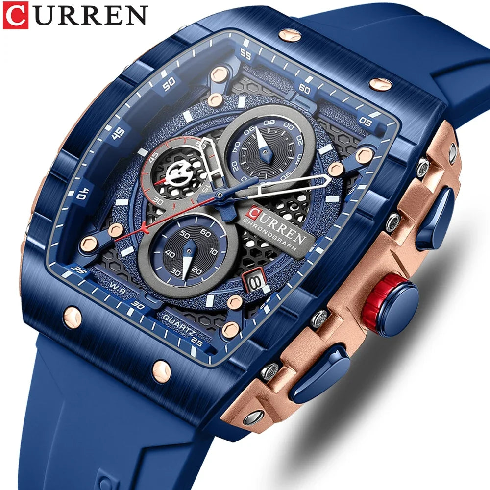 Reloj CURREN 8442 Cronógrafo con Correa de Silicona