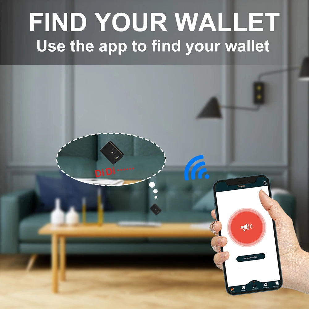 Cartera Inteligente de Cuero Vacuno con Rastreo Bluetooth
