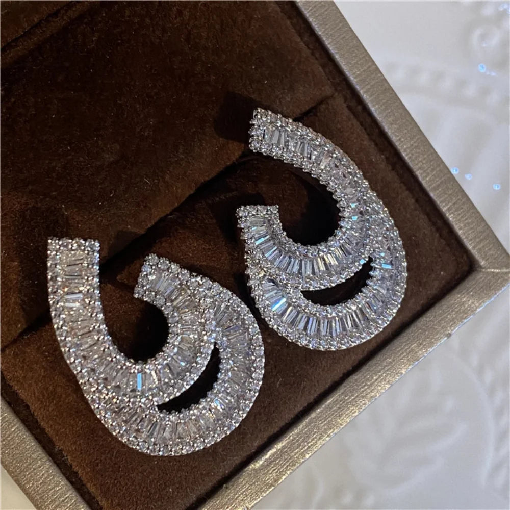 Aretes Tipo Botón con Zirconia Cúbica