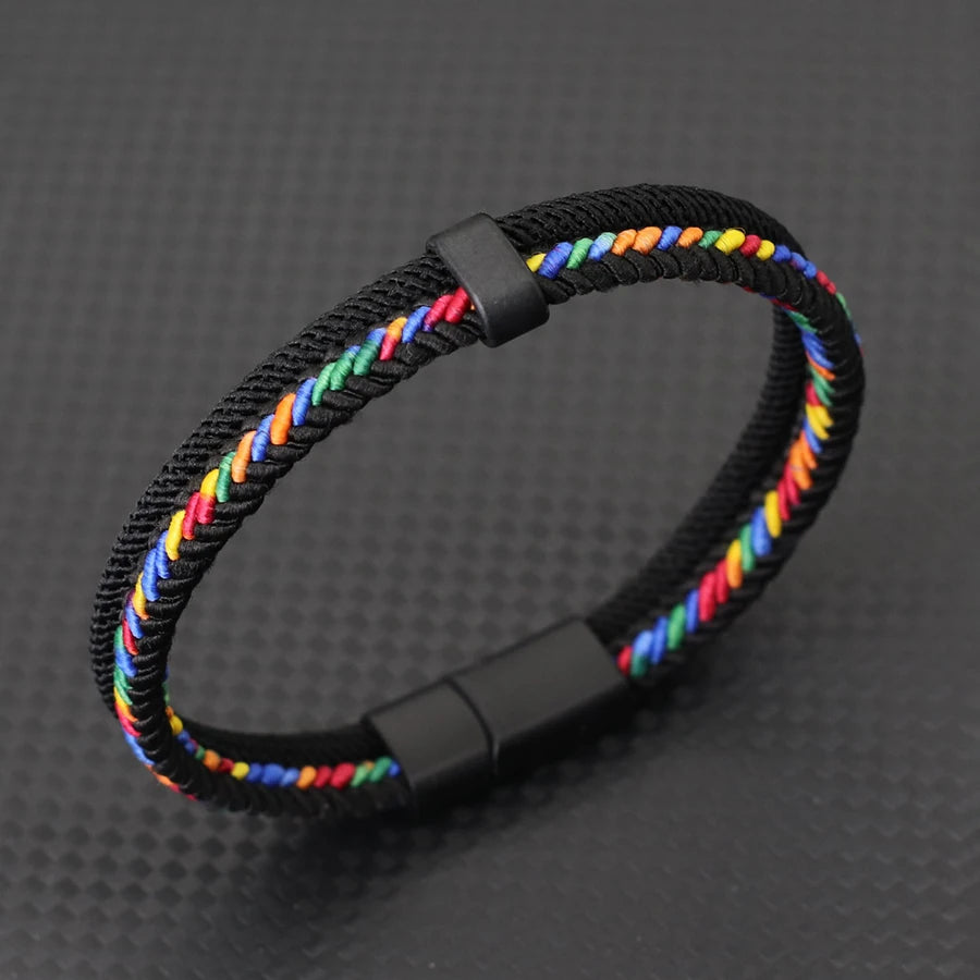 Pulsera Artesanal de Cuerda con Cierre de Seguridad