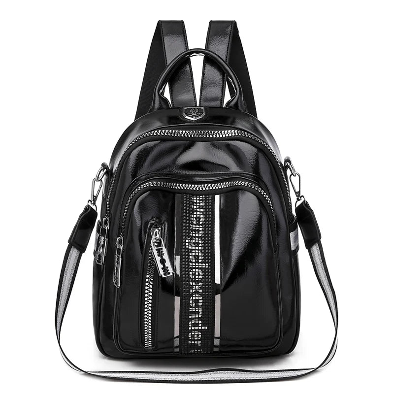 Mochila de PU Multibolsillos para Mujer