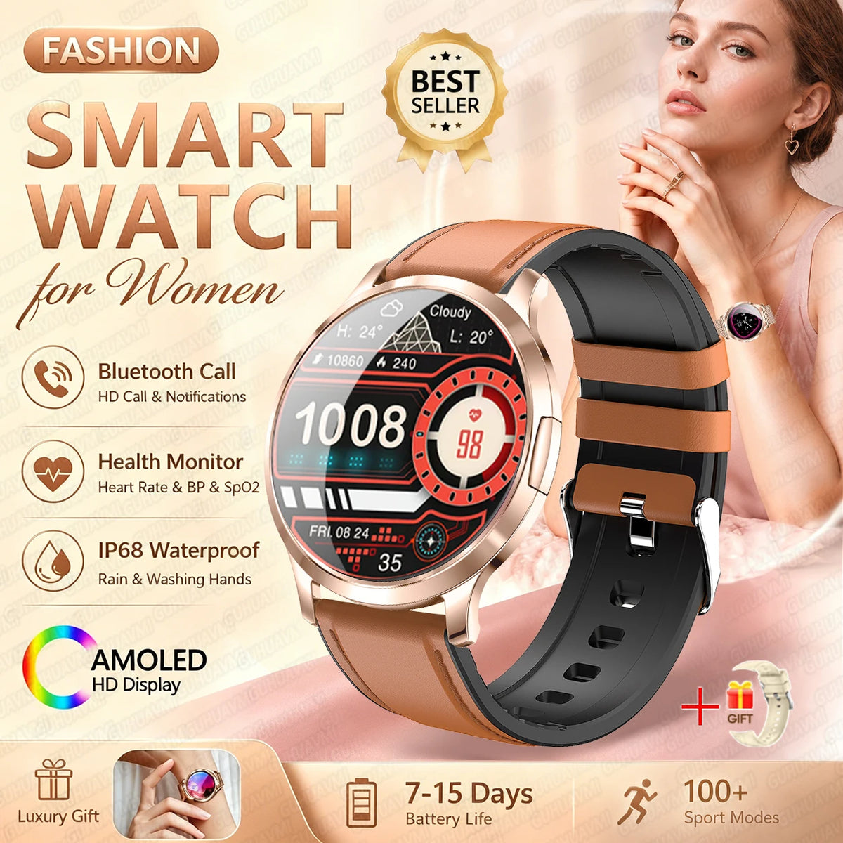 Reloj Inteligente V93 AMOLED Ultrafino